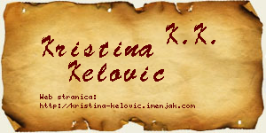 Kristina Kelović vizit kartica